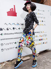 Loose Colorful Printing Harem Pants
