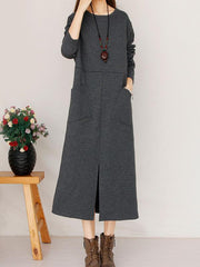 Split-side Pocket Long Dress