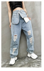 High Waist Solid Color Jeans Pants