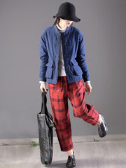 Loose Comfortable Plaid Pants