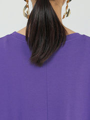 Round Neck Irregular Stitching Midi Dress