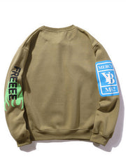 Printed Round Neck Hip-Hop Sweatshirt