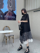 Stitching Lace Irregular Shirt Dress