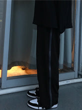 Women Zipper Slit Straight Casual Pants