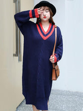 Loose Comfortable V-neck Long Sweater