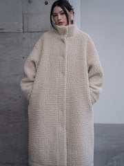 Urban Tune Long Sleeves Pure Color High-Neck Coats