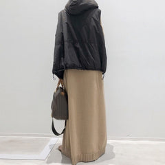 Temperament Loose High Neck Knitted Sweater Dress