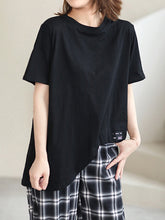 Roung-Neck Irregular Short Sleeves T-Shirt