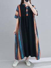 Short Sleeves Split-Joint Maxi Dress
