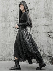 Black Cropped Pleated Bubble Skirt