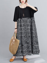 Original Printed Round-Neck Dress