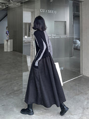 Vintage Spliced Casual Sweater Dress