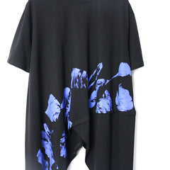 Women Loose Irregular Letter Print Short Sleeve T-Shirt