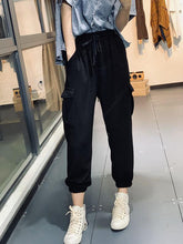Loose Black&Gray Tied Casual Pants