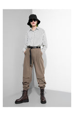 Women Striped Irregular Long Sleeve Shirt