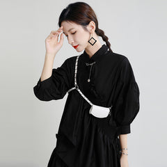 Vintage Patchwork Leather Chain One-Shoulder Diagonal Small Chest Bag