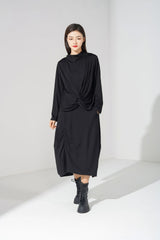 Women High Collar Solid Color Long Sleeve Bottoming Shirt