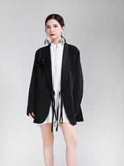 Women Disc Button Embroidered Lantern Sleeve Dress