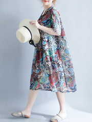 National Style Chiffon Long Dress