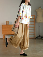 Solid Color Wild Loose Old Lantern Casual Pants