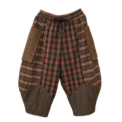 Retro Plaid Patchwork Pants