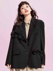 Solid Loose Long Sleeve Suit Outwear