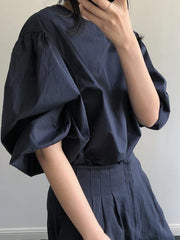 Loose Bloomers Light Simple Shirt Top