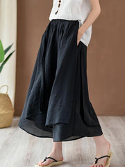 Vintage Solid Wide Leg Culotte