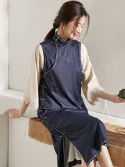 Vintage Ethnic Style False Two Pieces Of Lace Cheongsam