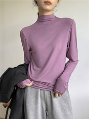 Casual Solid Color Slim Long Sleeve T-Shirt
