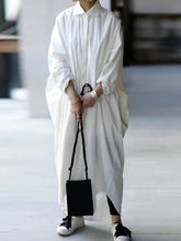 Loose Solid Urban Stylish Maxi Blouse Dress