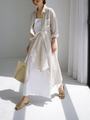 Loose Irregular Cardigan Over Knee Dress