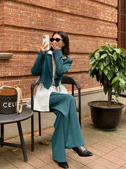 Casual Solid Straight-Leg Pants