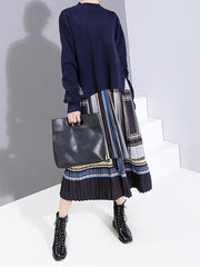 Two Pieces Printed Split-Joint Ruffled Long Dress