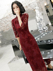 Vintage Lace Hollow Improved Long Cheongsams