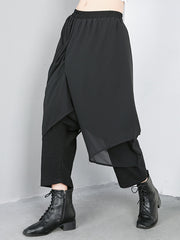 Solid Irregular Chiffon Skirt Pants