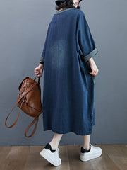 Women Loose Retro All Match Dress