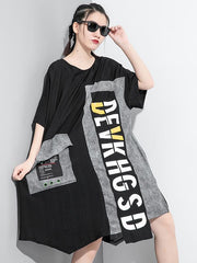 Original Personality Irregularity Split-Joint Dress