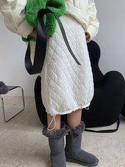 Women Retro Loose Elastic Waist Long Skirt