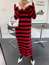 Casual Striped Long Sweater Dress