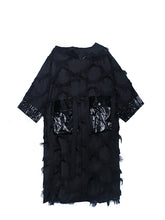 Split-Joint Tasseled Hooded Midi Dress