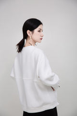 Casual Solid Color Loose Cuff Zipper Hoodie