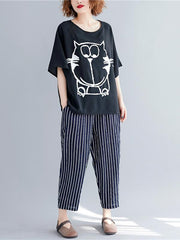 Cartoon Loose Printed T-Shirt
