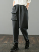Knitted And Velvet Thickened Nine-Point Harem Pants