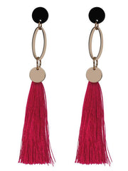 Fashion Alloy-ring Long Tasseled Earrings
