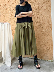 Contrast Stitching Short Sleeve Loose Slim Dress