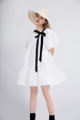 Puff Sleeve Dress With Ruffled A-Line Mini Dress