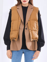 Women Stitching Loose Lapel Vest