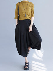 Loose Solid Color Wide Leg Casual Pants