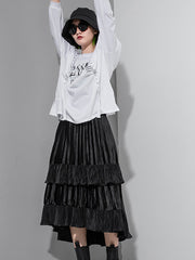 Women Irregular Solid Color Skirt
